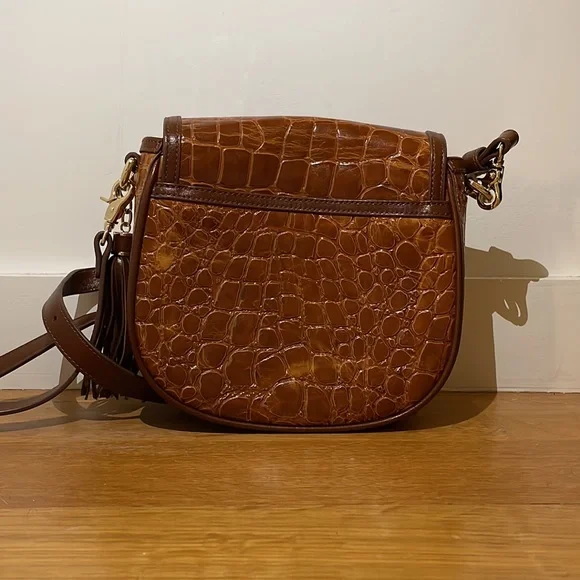 Brahmin Mini Sonny in Tan Gustavo Saddle Bag crossbody bag - Picture 2 of 5